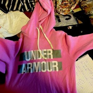 Under armor medium pink hoodie